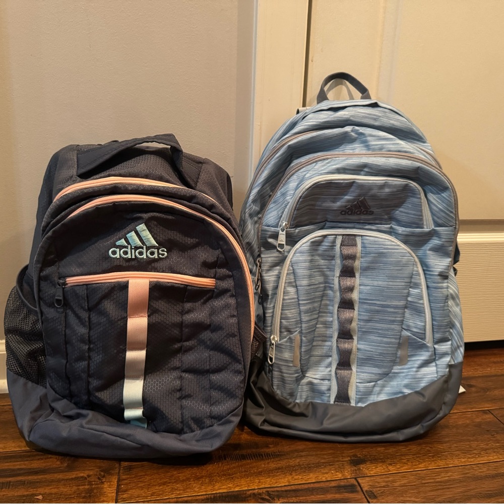 Set of 2 Adidas Backpacks - Grey and Light Blue